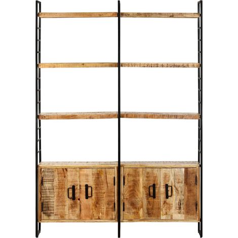 Maison Exclusive - Libreria a 4 Livelli Legno di Mango Grezzo 124x30x180 cm (1/5)