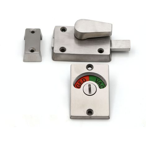 1 x Türschloss-Anzeigeriegel aus Edelstahl für Badezimmer, Toilette, öffentliche Toilette, private Toilette (1/5)