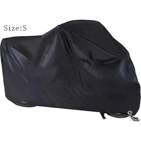 Housse d'hiver pour moto, imperméable et résistante à la poussière, en tissu Oxford 190T, avec fermeture à trou de serrure, compatible Harley, Honda et Suzuki, taille S. (1/5)