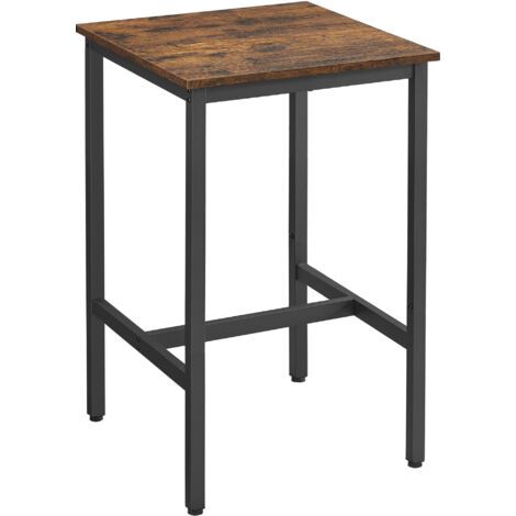 [JAMAIS UTILISÉ] Table de bar à déjeuner carrée à structure en acier robuste,