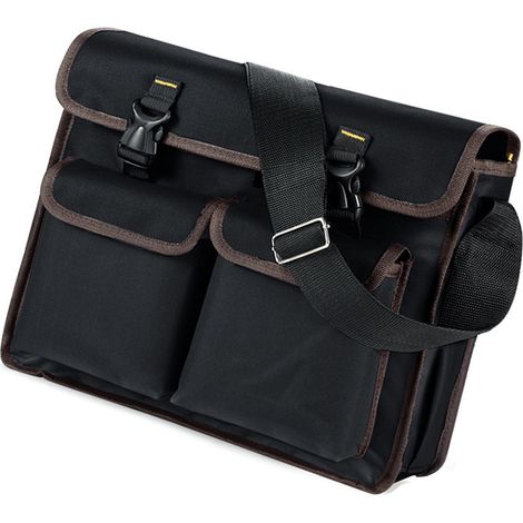 Sac à outils pour électricien, messager en tissu Oxford épais de grande capacité pour outils de réparation et d'installation noir (1/5)