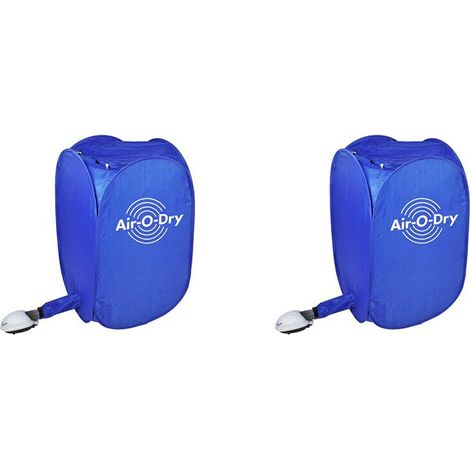 2x Tragbarer, faltbarer elektrischer Wäschetrockner Air-O-Dry, Warmlufttrockner mit Zubehör