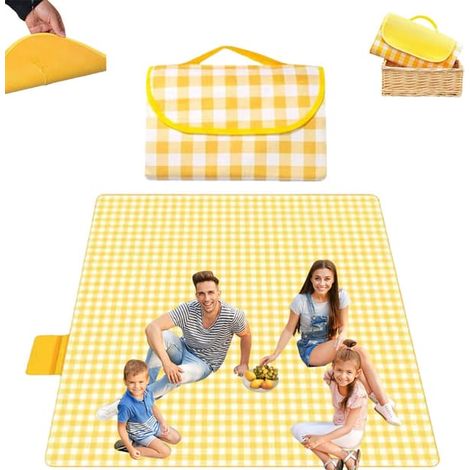 Couverture de pique-nique d'extérieur - Tapis de pique-nique résistant, pliable et portable - Pour les activités de plein air telles que le camping, la randonnée et les voyages - Pelouses, parcs, musi (1/5)