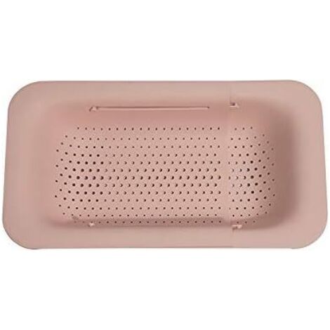 Vassoio estraibile per lavello - Scolapiatti regolabile per cucina - Scolapasta per lavello (rosa) (1/4)