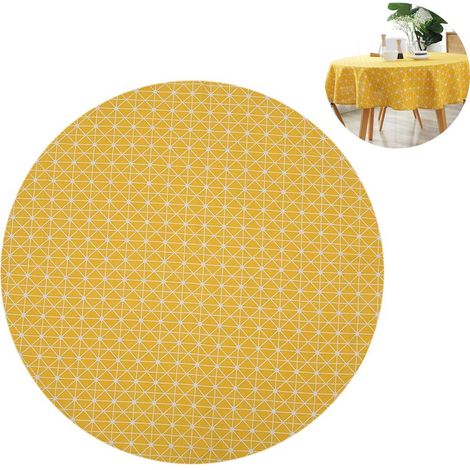 Nappe ronde infroissable résistante aux UV pour table extérieure, cuisine ou fête (1/4)
