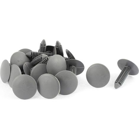 20 Pcs Rivet Plastique Boucle Plafond Doublure Garniture Panneau Clip de Fixation Gris (1/2)