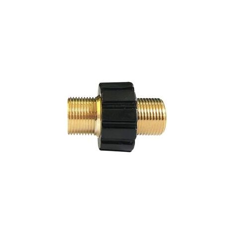 Conector rápido para manguera, adaptador para hidrolimpiadora con doble rosca macho M22 x 1.5, compatible con mangueras de hidrolimpiadoras Karcher, Karcher HD y HDs (14 mm de diámetro) - Crezuo