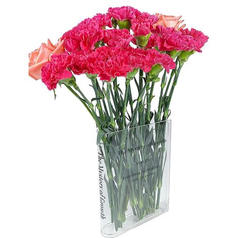 Buch Blumenvase 14 x 18 x 4 cm transparenter Pflanzenhalter