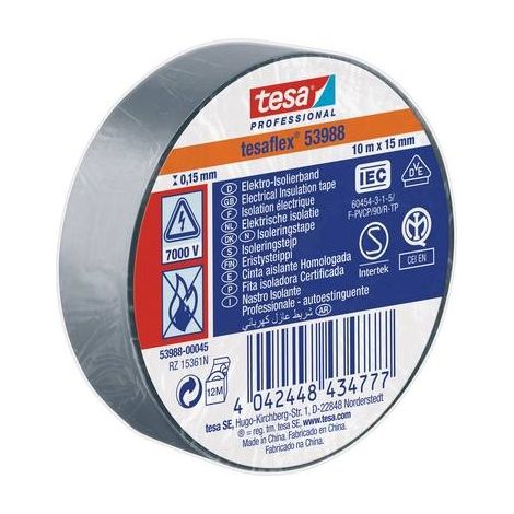 NASTRO ISOLANTE 'PROFESSIONAL 53988' mm. 15 x 10 mt - grigio