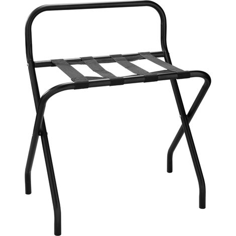 JVD - Rack à bagage avec dosseret en acier noir mat - Matériel professionnel (1/2)