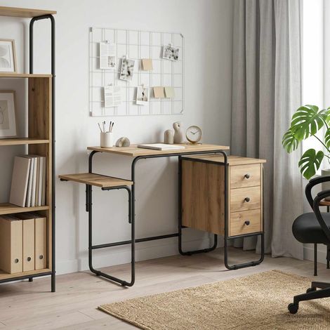 vidaXL Desk with Storage Artisan Oak 120 x 50 x 75 cm (1/5)