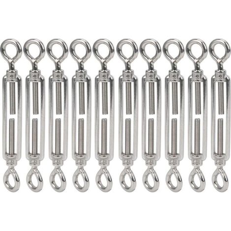 10 Pièces en Acier Inoxydable Oeil et Oeil M6 Tendeurs à Corps Ouvert pour Câble de Tension ou Tendeur de Corde Tendeur de Câble de Tension Matériel de Fixation D'outil (1/5)