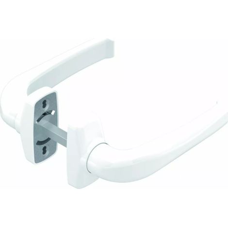 Ensemble de poignées de porte sur rosace CRYSTAL - CROISEE DS                                Blanc 9016