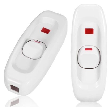 Interrupteur à tirette, bascule lumineuse, interrupteur d'éclairage, interrupteur en ligne, 2 pièces 250V 10A interrupteur à tirette pour lampe de bureau marche/arrêt en ligne (1/4)