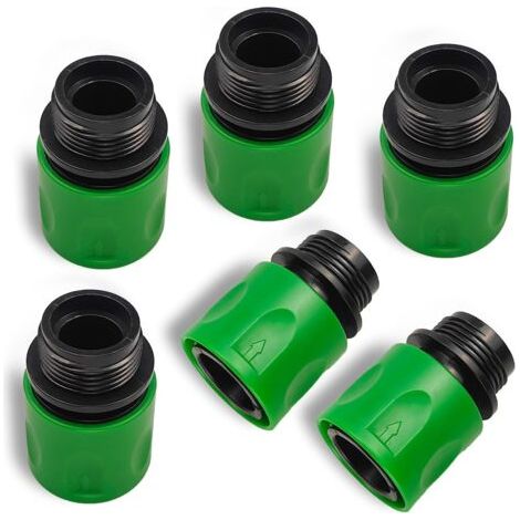 Tuyau de jardin 6 pièces avec filetage externe pour connexion rapide - rallonge pour connecteurs de type hozelock (1/5)