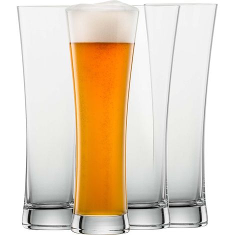 Verres à bière de blé Beer Basic 0,5 l (set de 4), verres à bière de blé rectilignes, verres en cristal résistant au lave-vaisselle, fabriqué en Allemagne (art. n° 130007) (1/5)