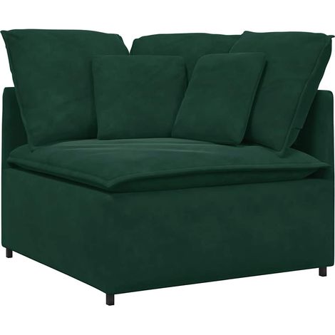 Modulo Angolare Divani da Giardino Divano Modulare con Cuscini Verde Scuro 100 cm (1/5)