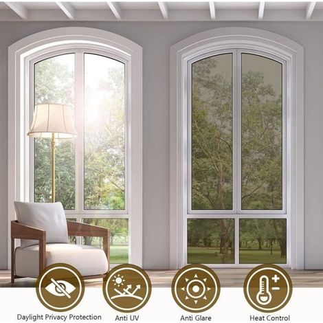 1 Rouleau Film Miroir Fenêtre 40x200cm Auto-Adhésif Protection Solaire Anti UV Occultant Intérieur Extérieur (1/4)