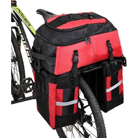 Sac De Vélo - 70 L - Nylon Résistant Et Étanche - Compatible Porte-Bagage Et VTT - Avec Housse Pluie Et Bretelles Réfléchissantes - 1 Pièce (1/5)
