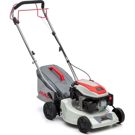 Tondeuse à gazon autotractée 3,5CV 145Cm3 Coupe 41.8cm Mulching Moteur 4T Bac 40L Jardin 1000 m² IKRA
