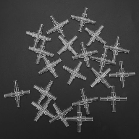 Lot de 20 adaptateurs pour aquarium, raccords en 4 voies pour tuyau de pompe à air. (1/5)