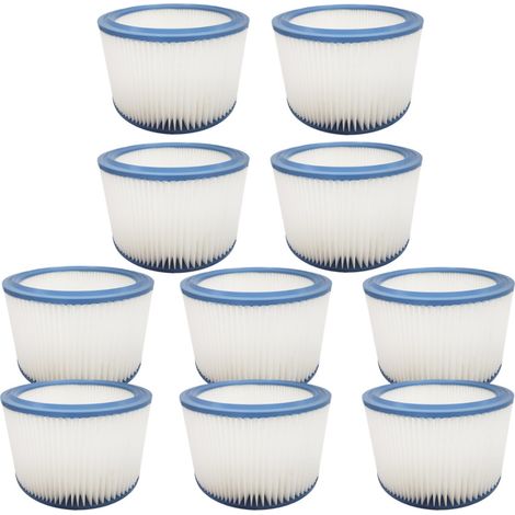 10x Trade-Shop Patronen-Filter / Zylinderfilter / Lamellenfilter für Festool VCP10E VCP250E VCP260E-L Makita 440 442 443 444 445 446L 446LX / Trockensauger (1/2)