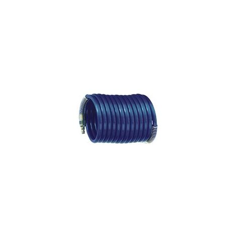 Adler Manguera espiral neumática PA 8x6mm - 5m con conexiones, herramienta versátil para aire comprimido, alta resistencia, diseño flexible, compatibilidad con equipos neumáticos, color transparente.