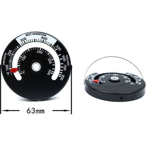 Magnetisches Ofenthermometer Backofenthermometer geeignet für das Schornsteinrohr von Holz oder Gasöfen um Schäden durch Überhitzung zu 1 Stück (1/5)