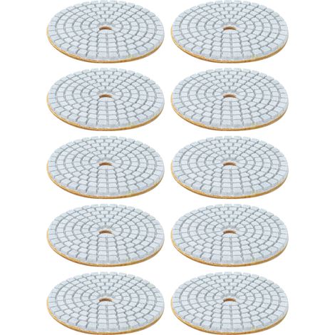 10Pcs 3in Diamond Wet Polishing Pad Soft Grinding Discs Polisher Accessories for Granite Marble150 Grits