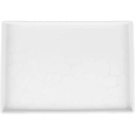Rechteckige Servierplatte aus Kunststoff, 15,0 x 10,4 Zoll, wiederverwendbare Servierplatte für Snacks, Obst, Desserts und Partys