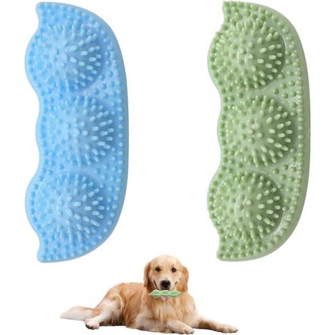 Lot de 2 jouets de soins dentaires pour chien - Petit jouet à mâcher pour chien - Brosse à dents pour chien - Coins arrondis - Petit type de pois - Soin dentaire pour petits chiens