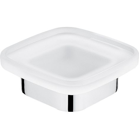 Porte Savon Mural Verre Satiné, Avec Fixation Chrome, Kibo Nimco (1/3)