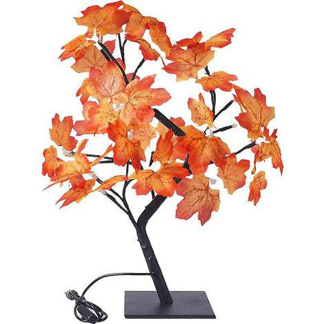Lampe de bureau LED en forme de branche d'érable, alimentation USB, guirlande lumineuse pour sapin de Noël, décoration de Pâques, guirlande lumineuse féérique pour Halloween et Thanksgiving (1/4)