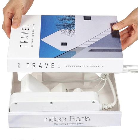 Organisateur de câbles nordique en forme de livre, fermeture magnétique, boîte de rangement décorative pour câbles, compatible avec les multiprises et les routeurs (1/5)