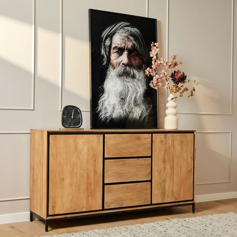 Buffet bois cadre noir 2 portes UVEA