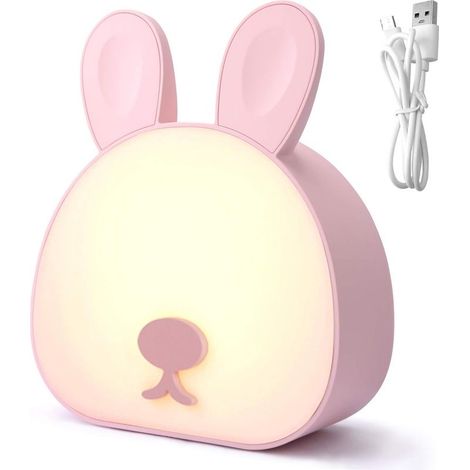 Veilleuse tactile LED pour bébé (1 pièce), lampe de chevet enfant, veilleuse à intensité variable, lampe de chevet rechargeable pour chambre d'enfant (1/5)