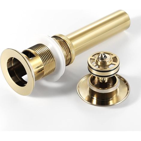 Desagüe automático individual de latón con rebosadero para lavabos de cocina y baño - OTRO (1/4)