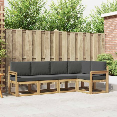 vidaXL Outdoor-Sofagarnitur mit Kissen 5 pcs Weiß und Anthrazit (1/5)