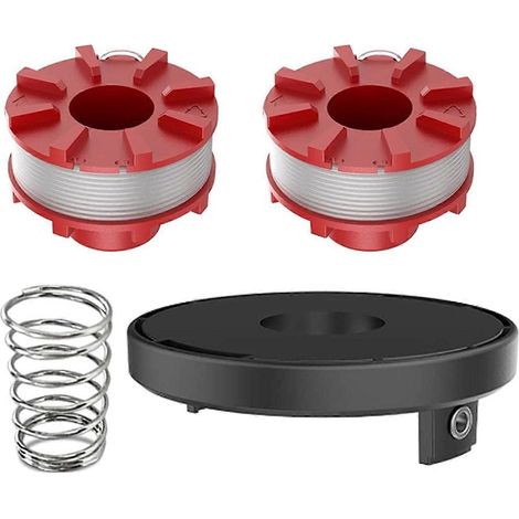 Kit de pièces de rechange pour tondeuse à gazon Einhell : 2 bobines, 1 capuchon et 1 ressort hélicoïdal (1/5)