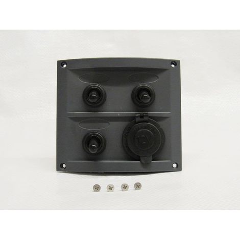 3 Gang Switch Panel & Cigarette Socket 12V (Rocker Boat Marine Splashproof) (1/2)