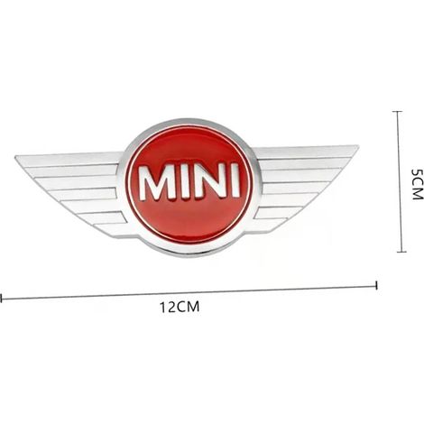 (1 pièce rouge) - 1 emblème métallique décoratif pour capot avant et arrière, compatible avec Mini Cooper R55 R56 R50 R60 R61. Logo de remplacement et accessoire de style automobile. (1/5)