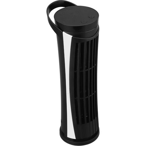 Ventilateur Colonne USB Sans Pales 2 Modes Lumière 2 Vitesses Réglable Tour Bureau Domestique Noir (1/5)