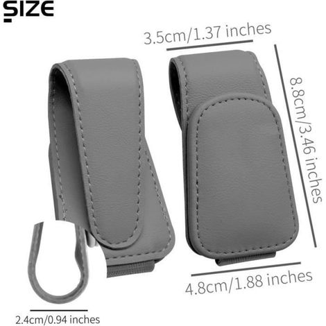 Lot de 2 Porte Lunettes pour Voiture magnétiques en Cuir pour visière de Voiture, Porte Lunettes Voiture Clip de Carte de Ticket (1/4)