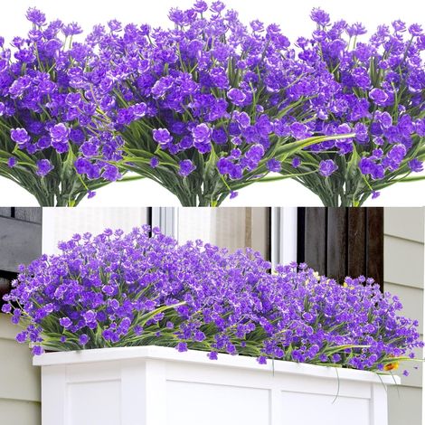 Fleurs artificielles, 12 bouquets de plantes vertes résistantes aux UV pour l'extérieur, arbustes et plantes d'intérieur/extérieur à suspendre, décoration pour la maison et le jardin-AquaForge (1/5)