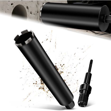 Couronne de Forage Diamantée avec Segment turbo, Ø 51 mm et Adaptateur SDS Plus, Foret avec Emmanchement 1 1/4" Et Longueur Totale de 460 mm