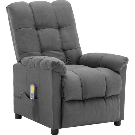 Fauteuil inclinable de massage Gris clair Tissu Pako (1/5)