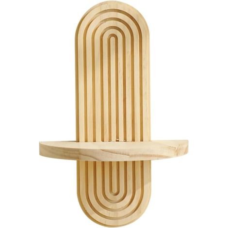 Étagère murale décorative en bois, support mural en bois de style bohème moderne (1/5)