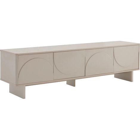 Meuble TV avec 4 portes - Beige - DELORINA (1/5)