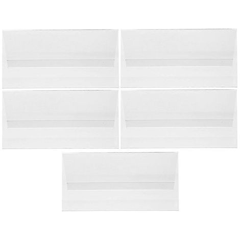 Set mit 5 doppelseitigen, transparenten Namensschildern aus Acrylglas inklusive Tischständer. – 15 x 8 x 8 cm – Transparent (1/2)