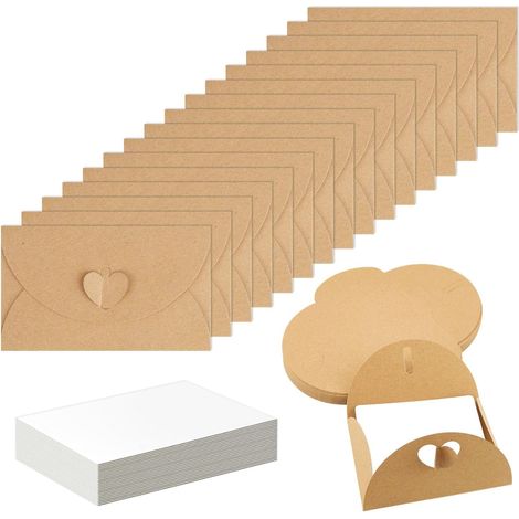 30 enveloppe kraft、enveloppe cadeau,mini enveloppes、contenant 30 cartes vierges、petite enveloppes、pour les mariages, Noël, les cartes-cadeaux, les car (1/5)